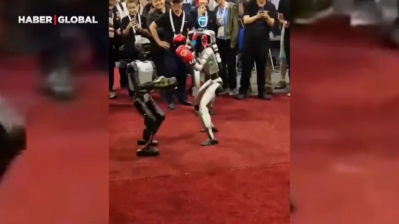 Çin'de insansı robotlar dövüştürüldü